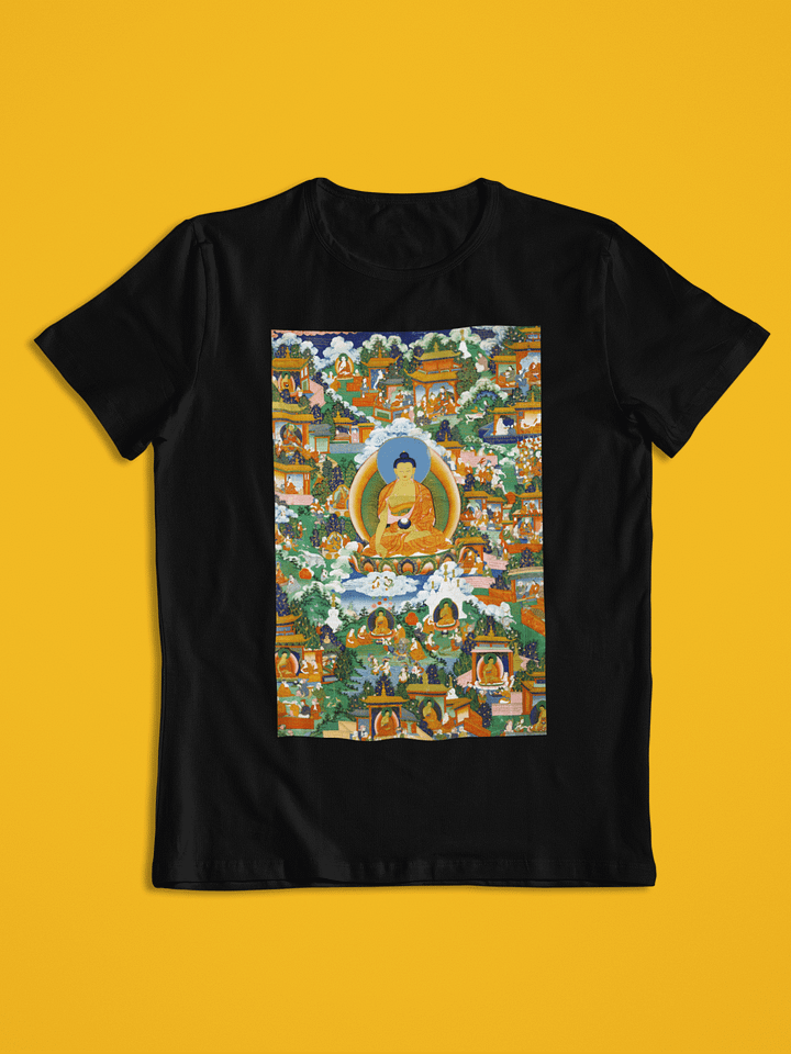 Shakyamuni Buddha Traditional Buddhist Thangka Art T-Shirt product image (1)