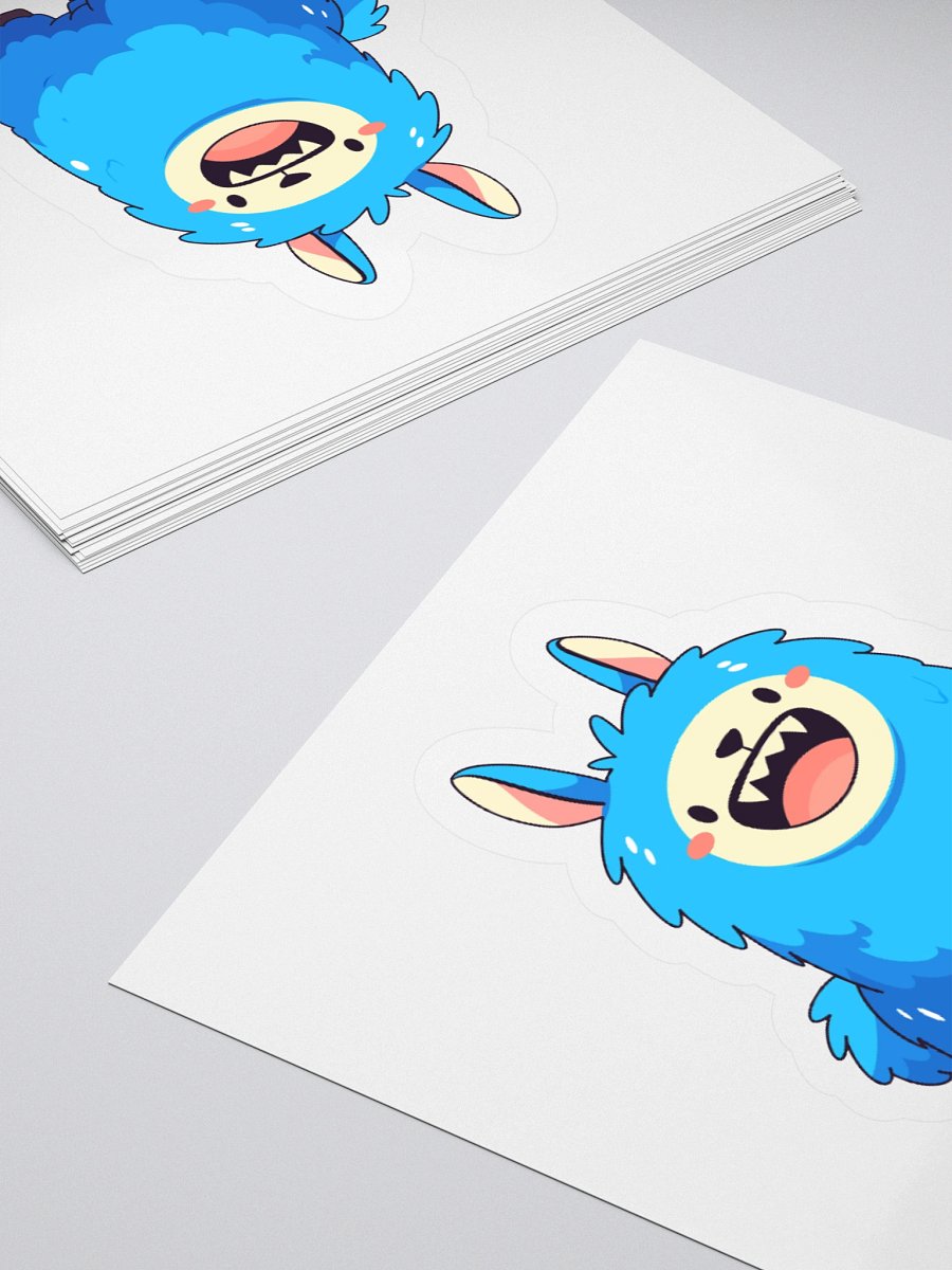 Munchiwoo Alpaca Sticker – Cute & Crazy Blue Alpaca Vinyl Decal product image (12)