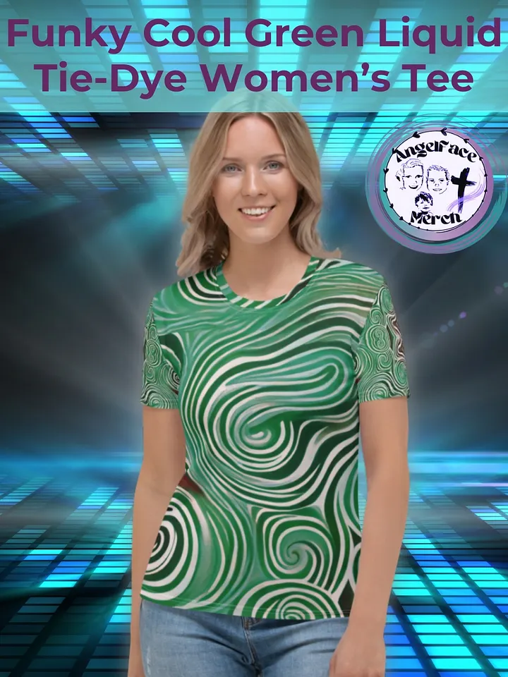 Funky Cool Green Liquid Tie-Dye Women's Crewneck T-shirt product image (1)