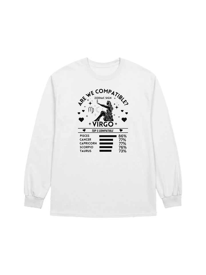 Virgo Zodiac Sign Romantic Compatibility - Gildan Ultra Cotton Unisex Long Sleeve T-Shirt - Light Colors product image (2)