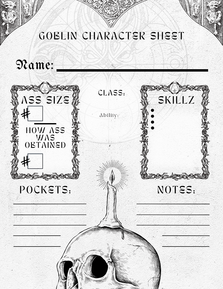 Goblin with a Fat A$$ | Character Sheets product image (2)