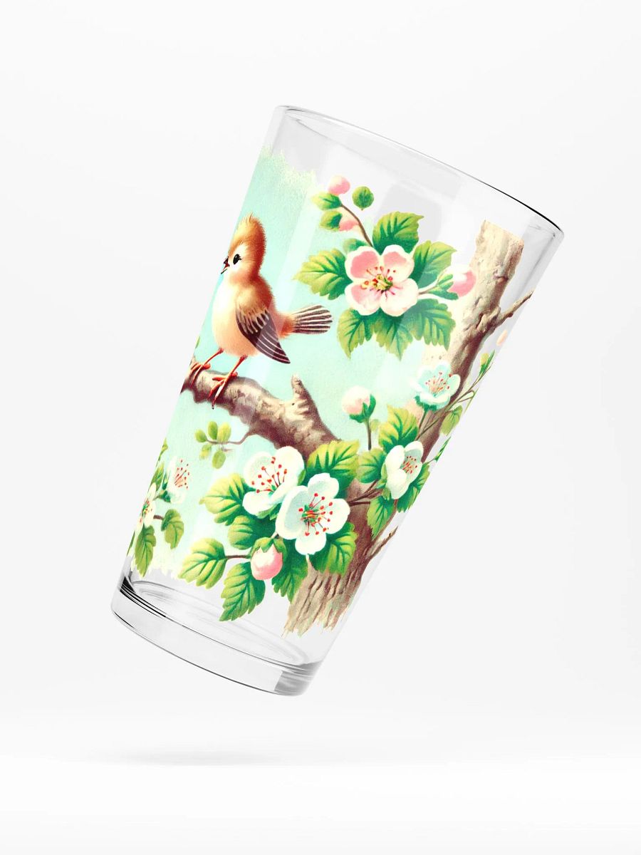 Whimsical Birds on a Tree Branch 16 oz Glass product image (5)