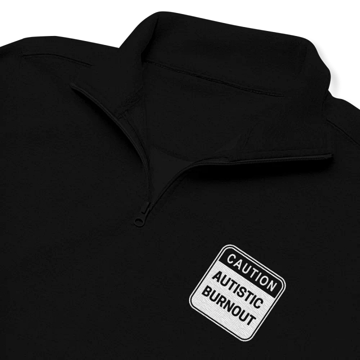 CAUTION: ASD BURNOUT (white outline) embroidered quarter zip product image (1)