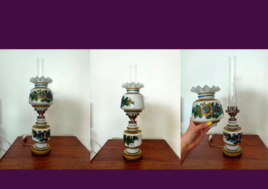 Candeeiro vidro com flores, candeeiro de mesa, decoração única de escritório, presente, casamento, decoração casa, presente product image (4)