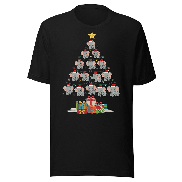 Elephant Santa Christmas Tree T-Shirt product image (1)