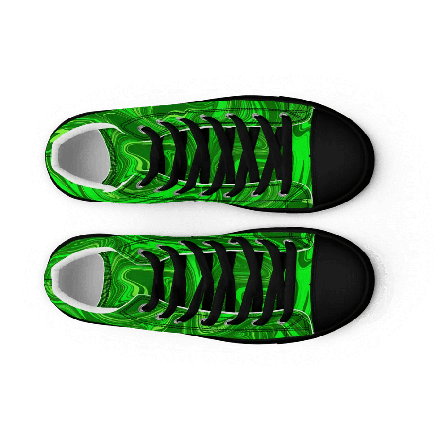Women's High Top Canvas Shoes - Different Shades of Green Digital Fluid Art product image (12)