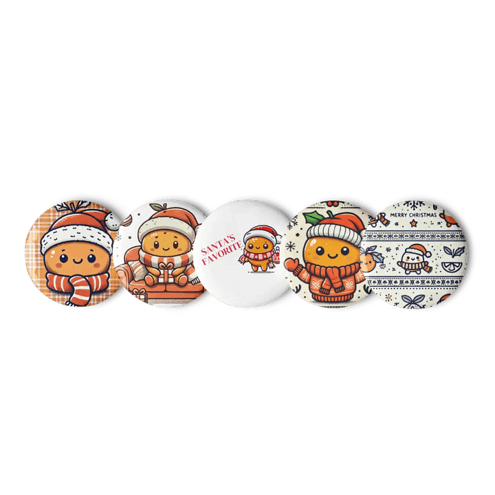 Tangerine Holiday Pin Button Set product image (1)
