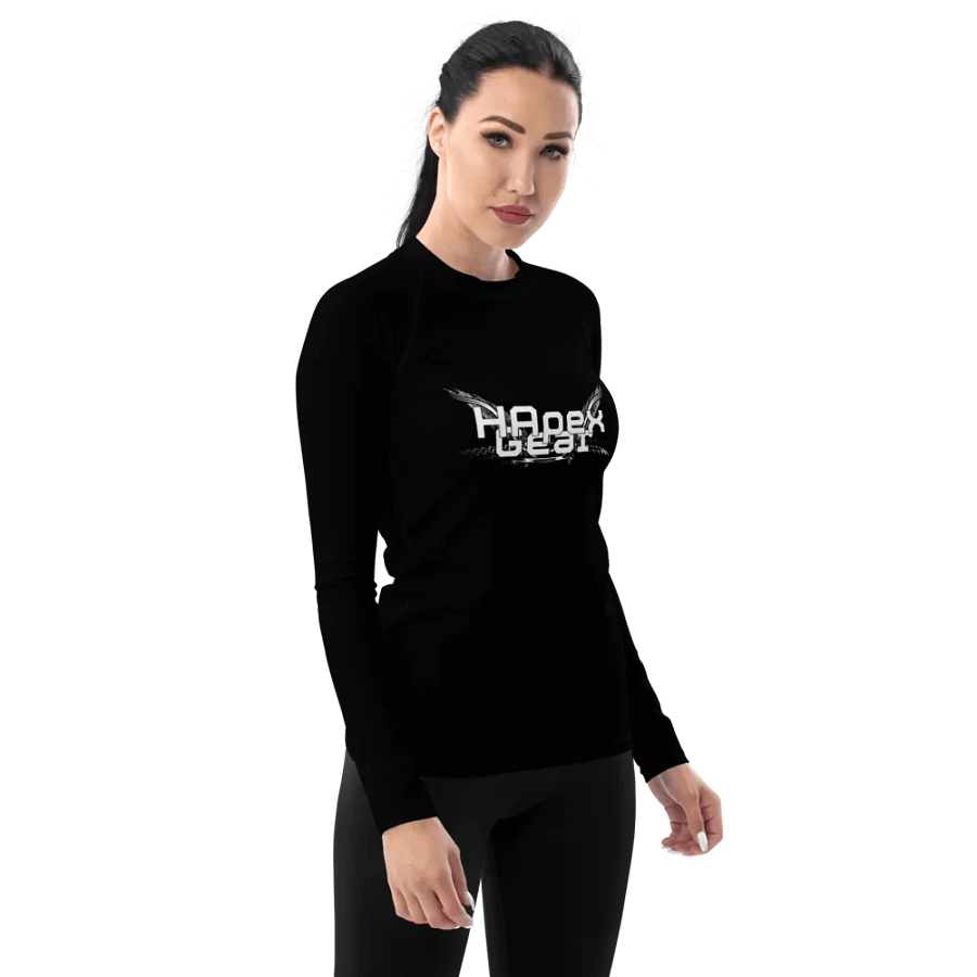 Women's Rash Guard - Black - White HApex Gear White Logo product image (2)