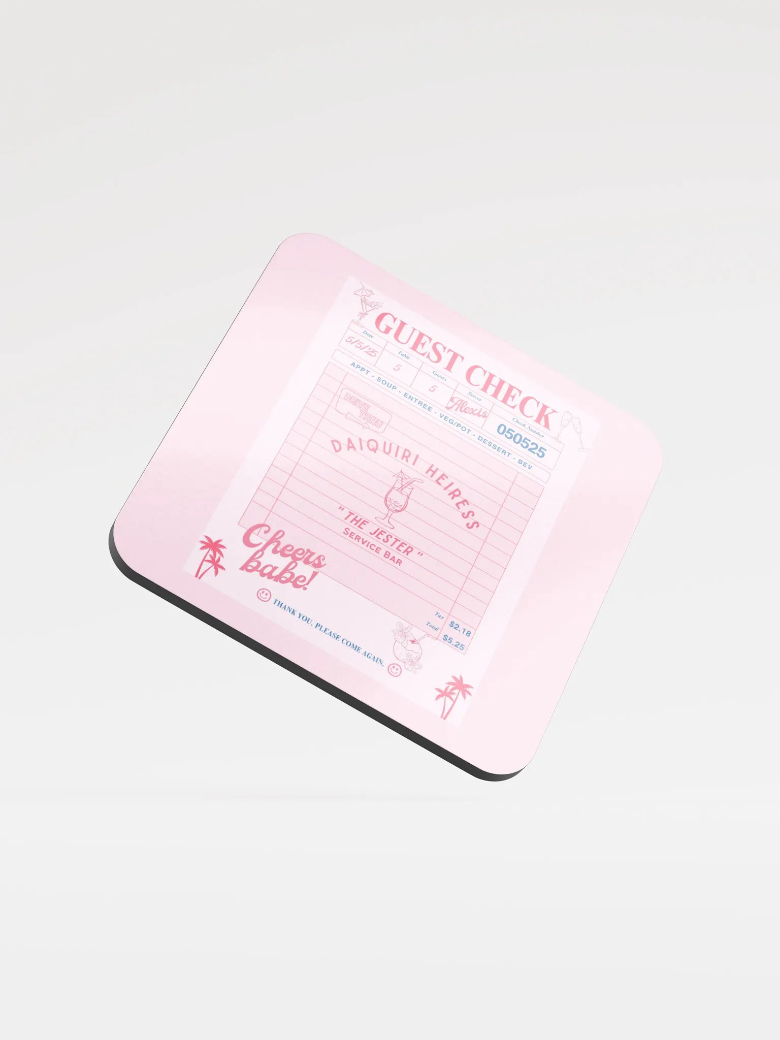 CHECK PLEASE! DAIQUIRI COASTER product image (1)