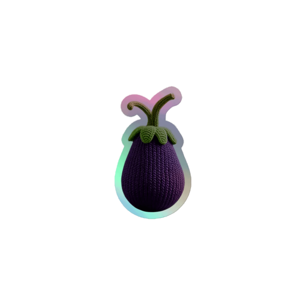 CozyAvocado Kiss-Cut Holographic Sticker Sheet Egg Plant #1 product image (1)