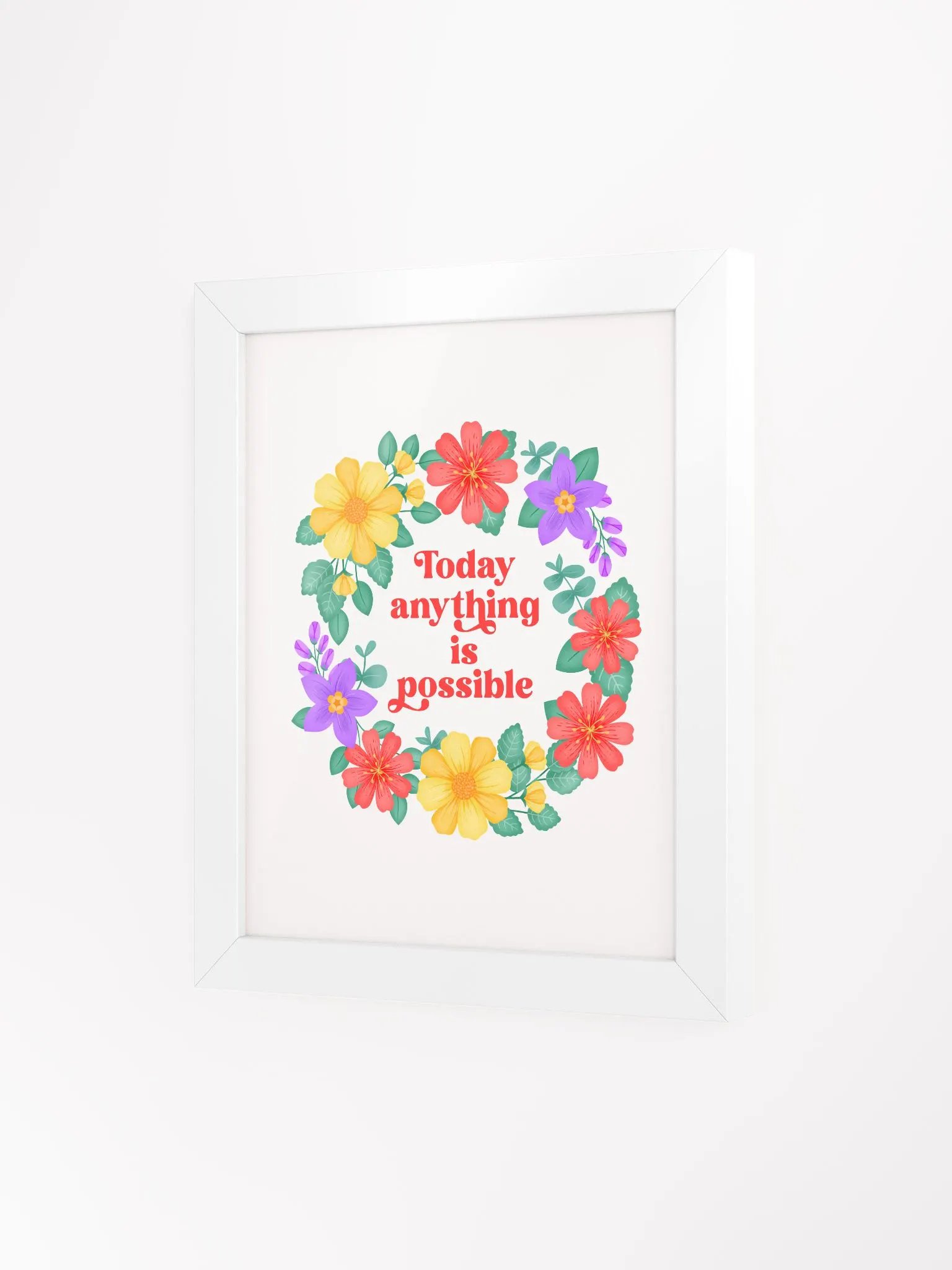 Today anything is possible - Motivational Wall Art White product image (3)