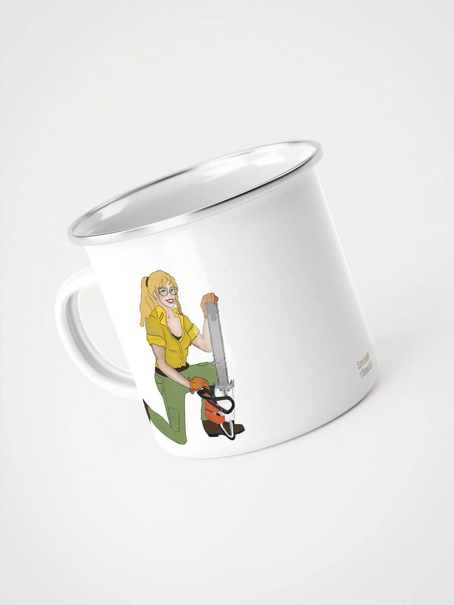 Blonde Chainsaw Pinup Enamel Mug product image (4)