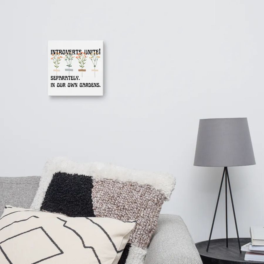 Hand-drawn funny sarcastic gardening introvert canvas wall art product image (11)