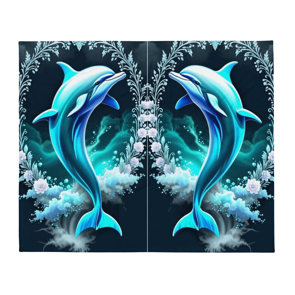 Whimsical Dolphin Dreams Throw Blanket product image (1)