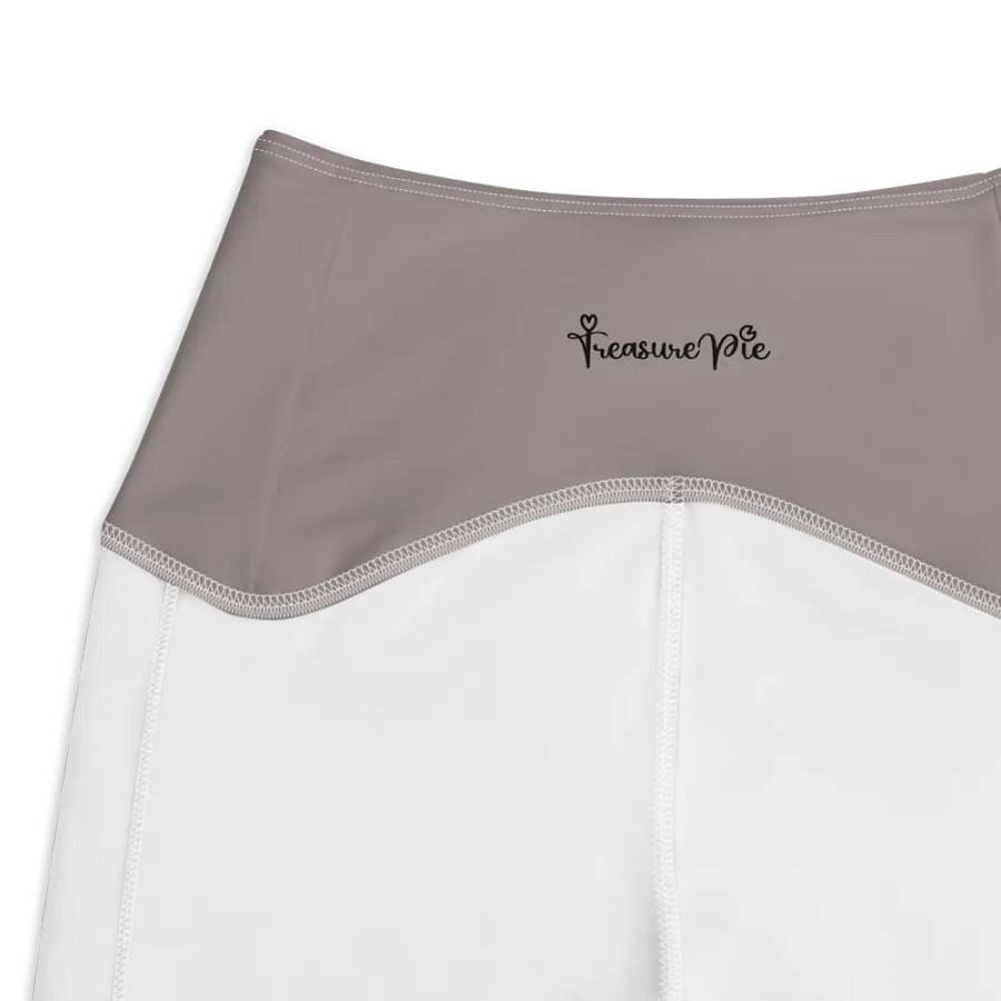 Plain Brownish Gray Light Summer Women's High Waisted Premium Crossover Leggings with Pockets by Treasure Pie product image (5)