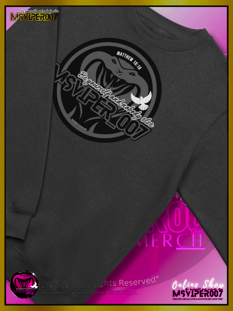 Sweatshirt - "MsViper_007™ Brand Classic" [grey/blk emblem] - Streetwear/Cozy Sweatshirt By Anna H. product image (3)