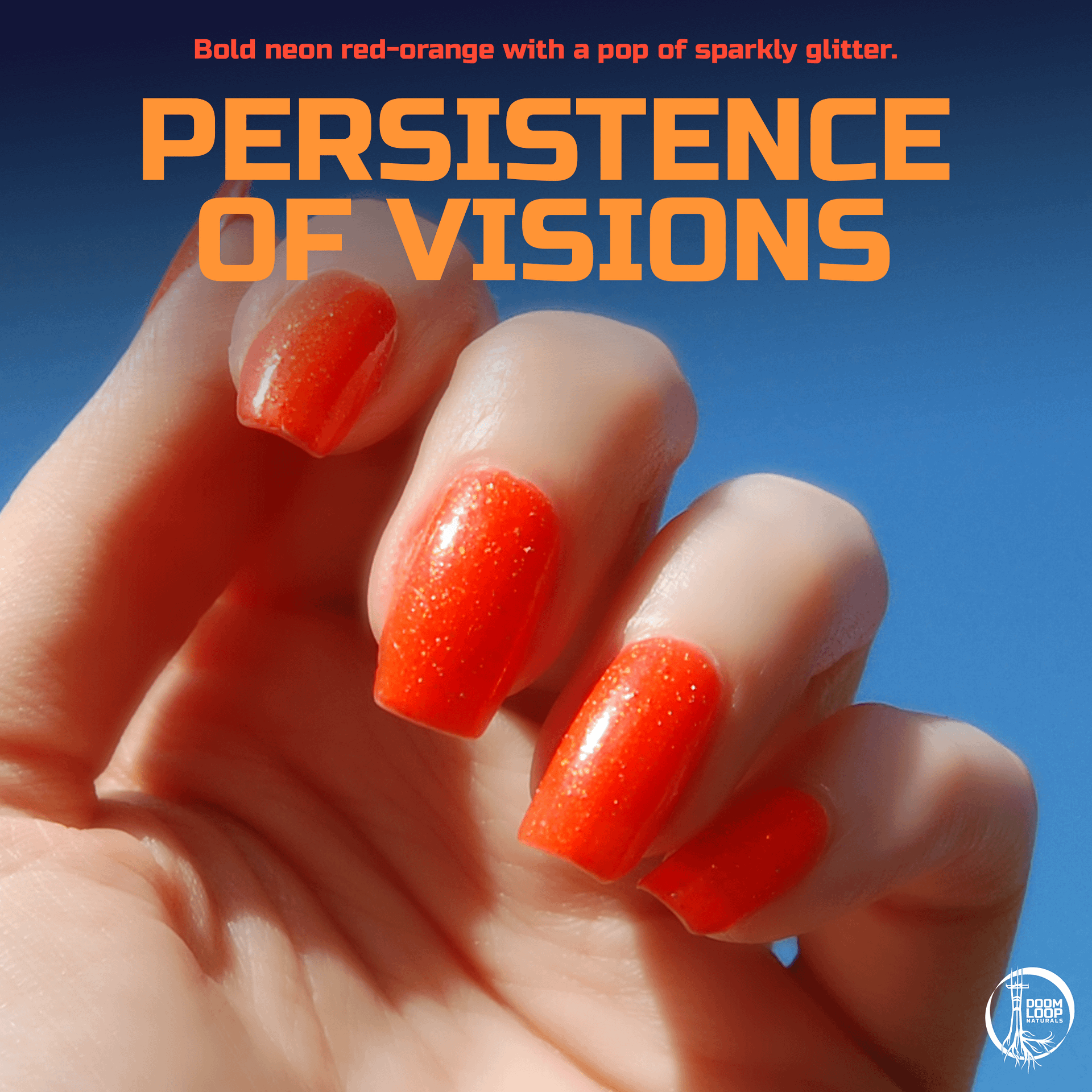 PERSISTENCE OF VISIONS - Neon Red-Orange Glitter Nail Polish product image (1)