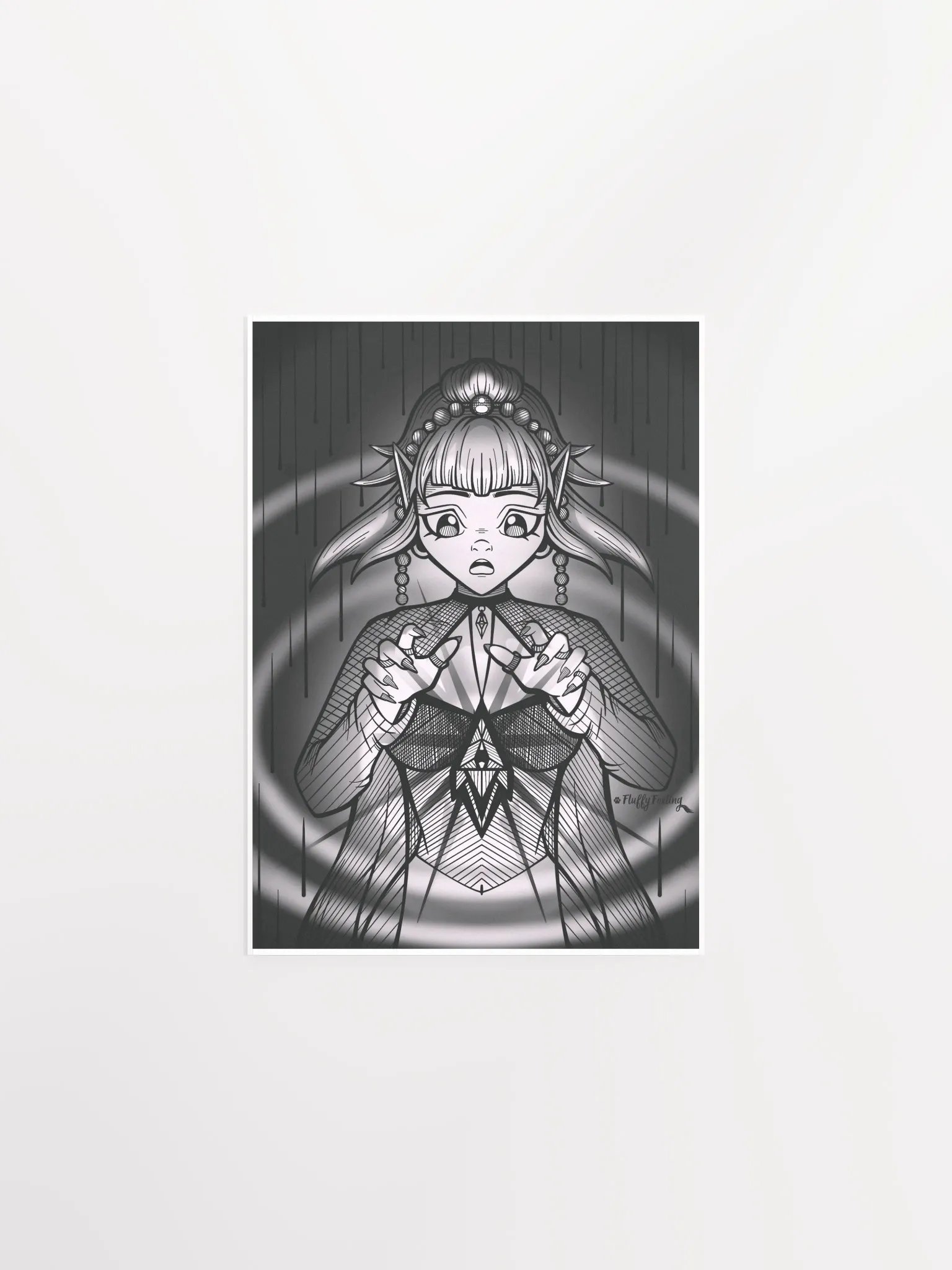 FluffyFoxling Art Black and White 🖊️ product image (1)