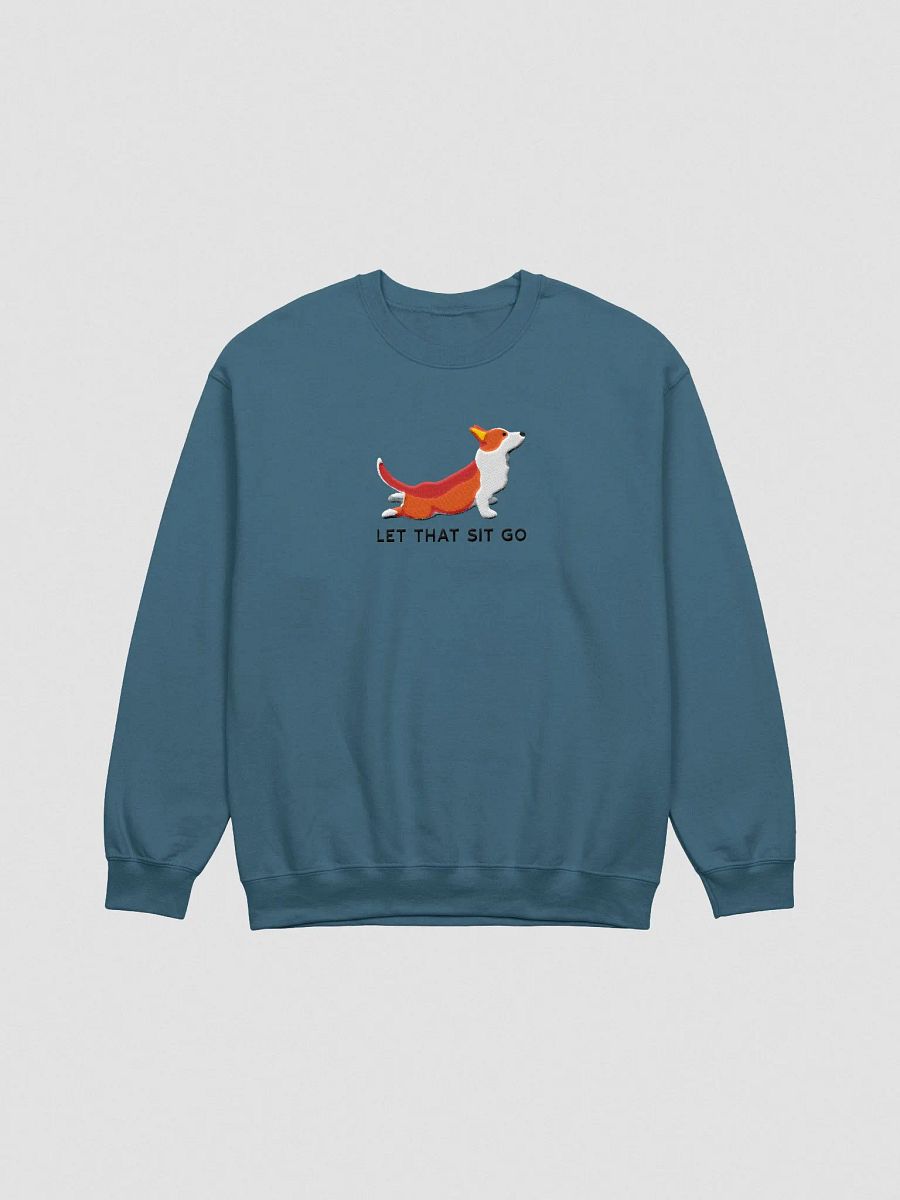 Let That Sit Go Sweatshirt (Embroidered) of a Cardigan Welsh Corgi product image (4)
