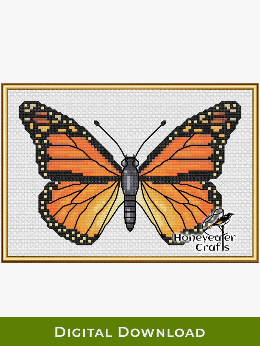 Monarch Butterfly: Insect Cross Stitch Pattern PDF product image (1)