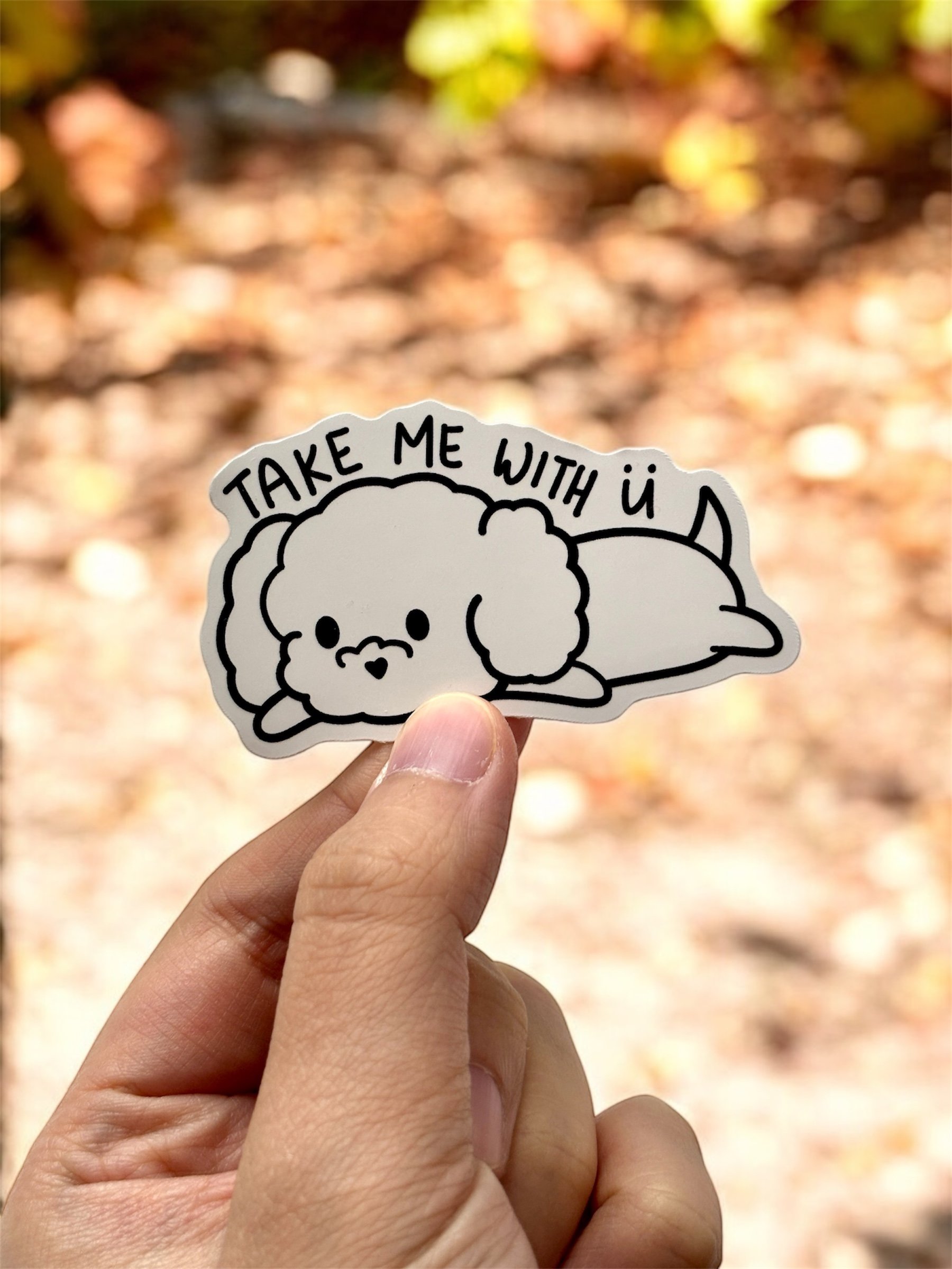 Take Me With U Wuffle Vinyl Sticker product image (1)