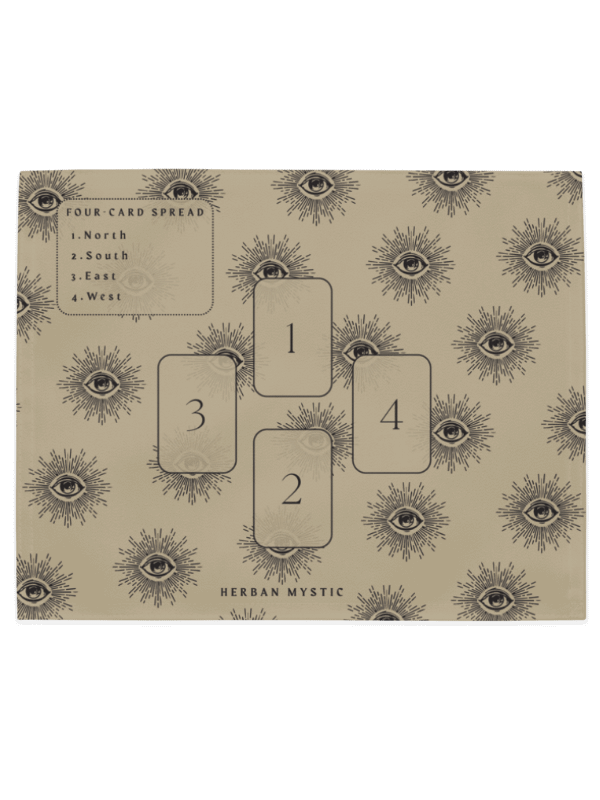 Mystic Eye Divination Placemats - 4-Piece Tarot Reading Set with Spread Guide product image (3)