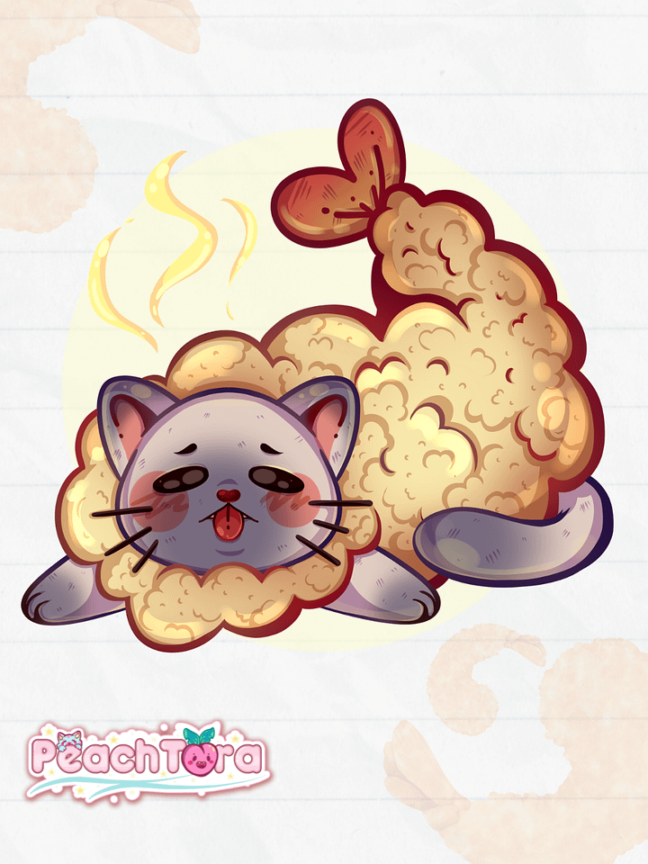 Shrimp Tempura Cat 🐱🍤 (Clear) product image (1)