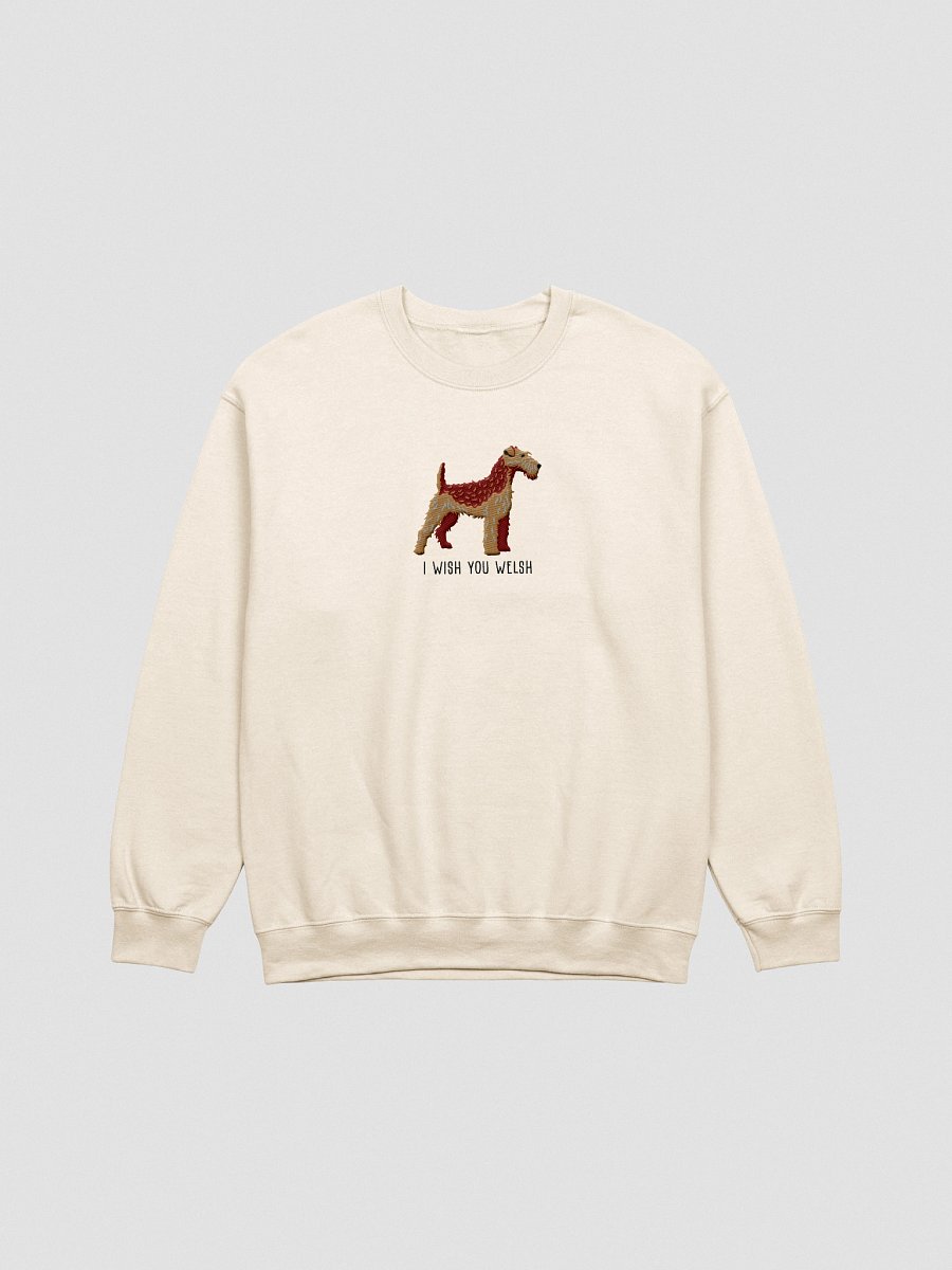 I Wish You Welsh Sweatshirt (Embroidered) of a Welsh Terrier(Red & Tan) product image (16)