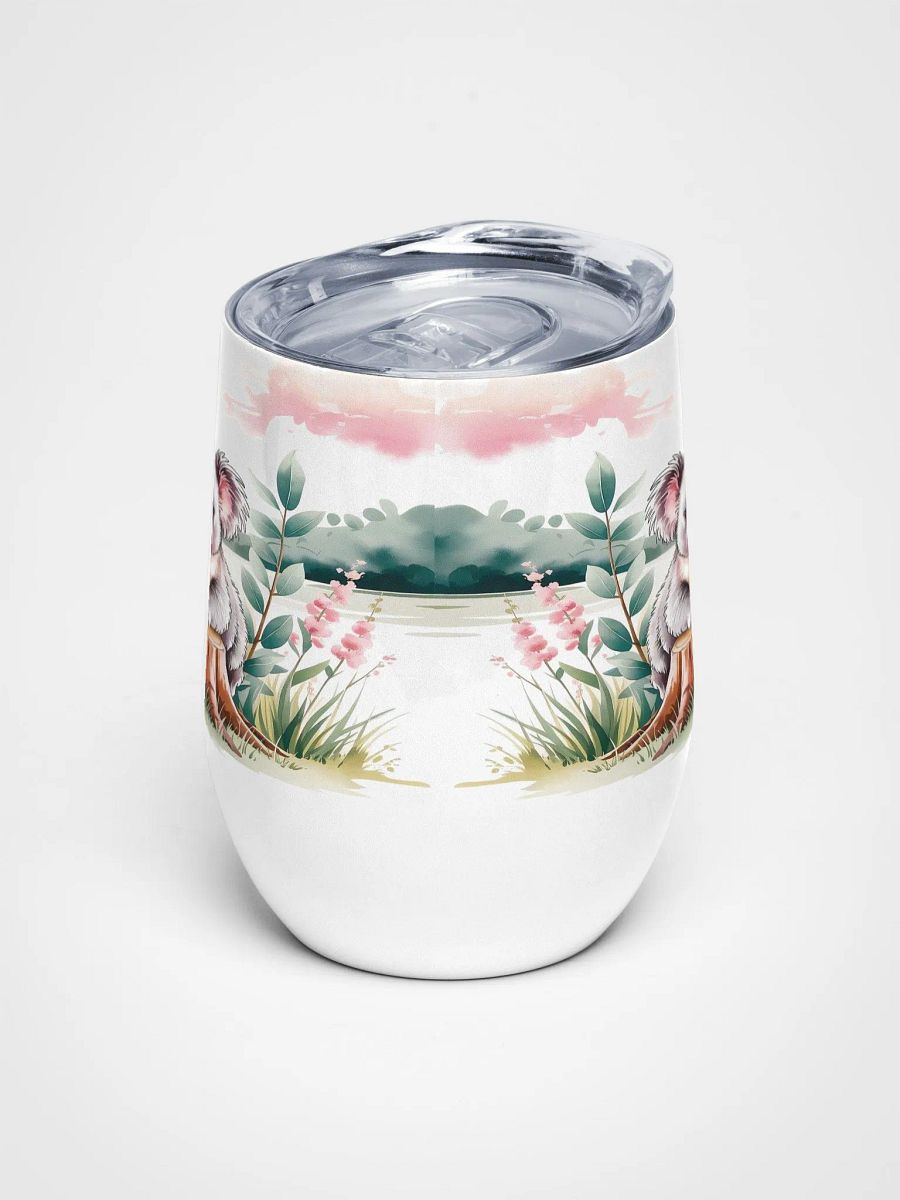 Gentle Koala in Eucalyptus 12 Oz Wine Tumbler – Serene Koala & Wildflower Watercolor Design product image (2)