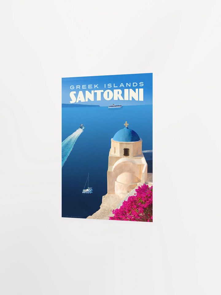 Vintage-Style Santorini Travel Poster product image (2)