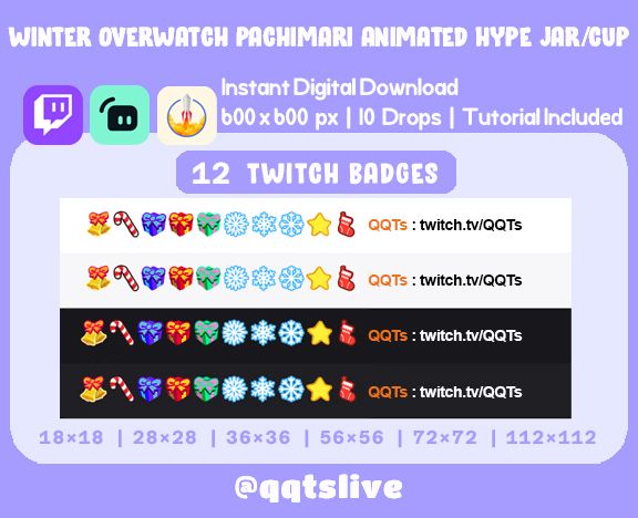 ANIMATED Winter SNOW GLOBE Twitch Hype Jar - Stream Tip Cup+Sub Badges/2 Layers - 5 Outfit/Prop Options - 10 Bit Options+Set Up Tutorial product image (3)