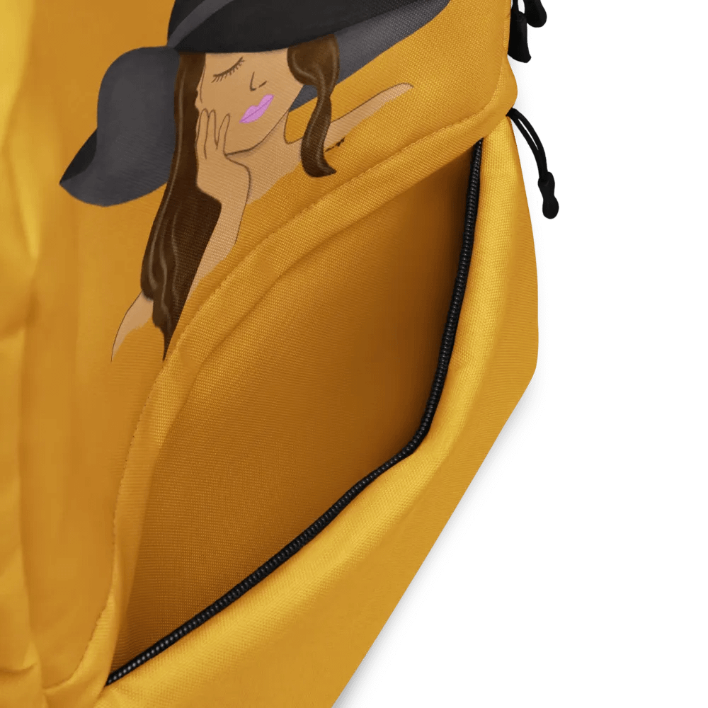 Girl with Hat Yellow-Brown Backpack product image (11)