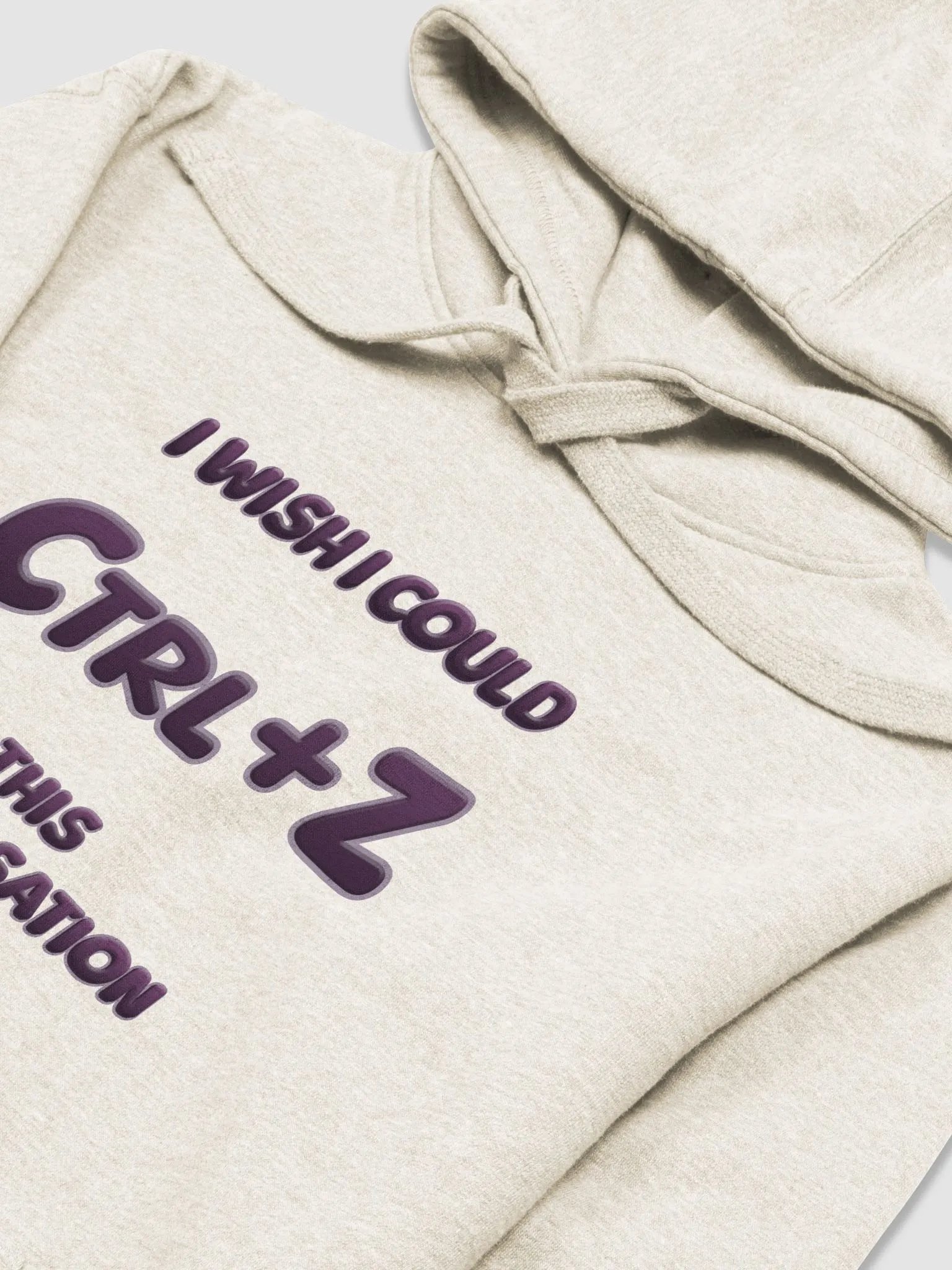 【Ctrl+Z】Purple Text Unisex Premium Hoodie product image (2)