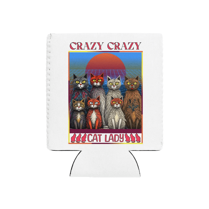 Crazy Crazy Cat Lady Can Cooler product image (1)