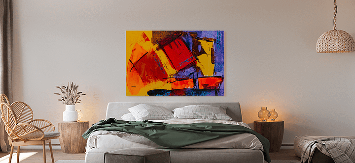 Abstract Modern Wall Art Print – Vibrant Colorful Geometric Painting Decor product image (2)