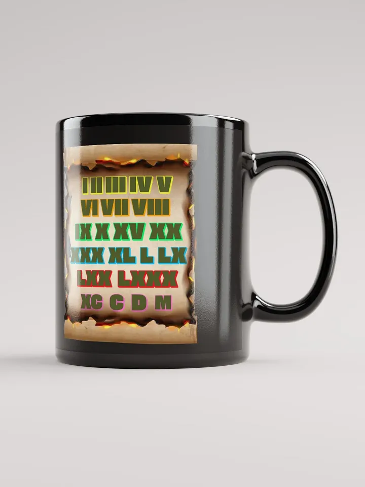 Roman Numeral Artistic Design Black Mug product image (2)