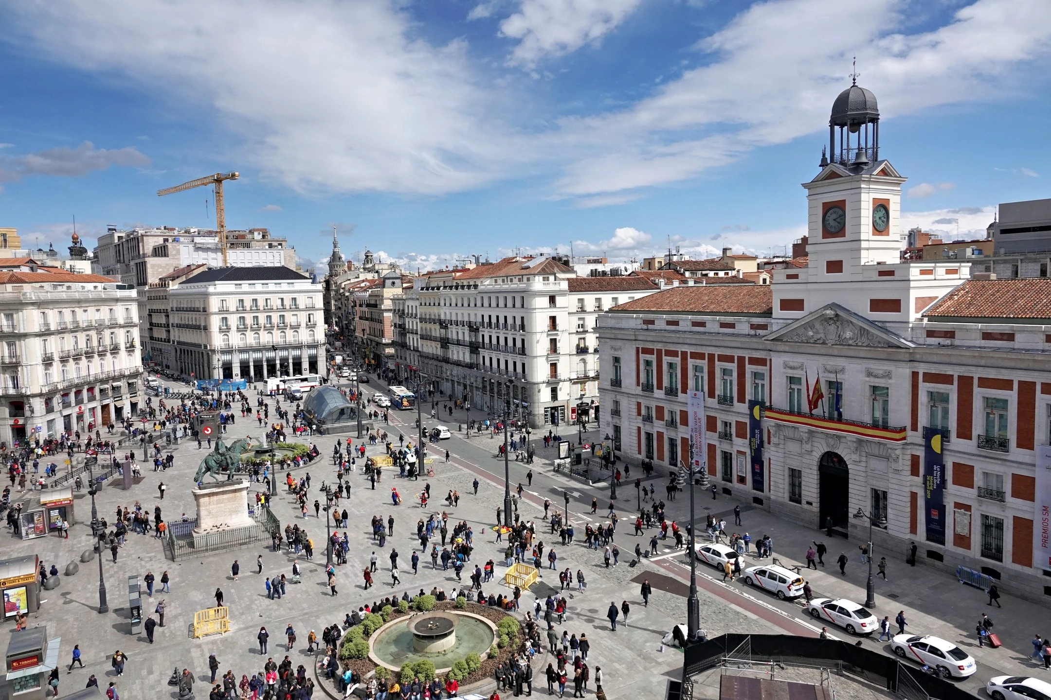 The view overlooking Puerta del Sol in Madrid, the 