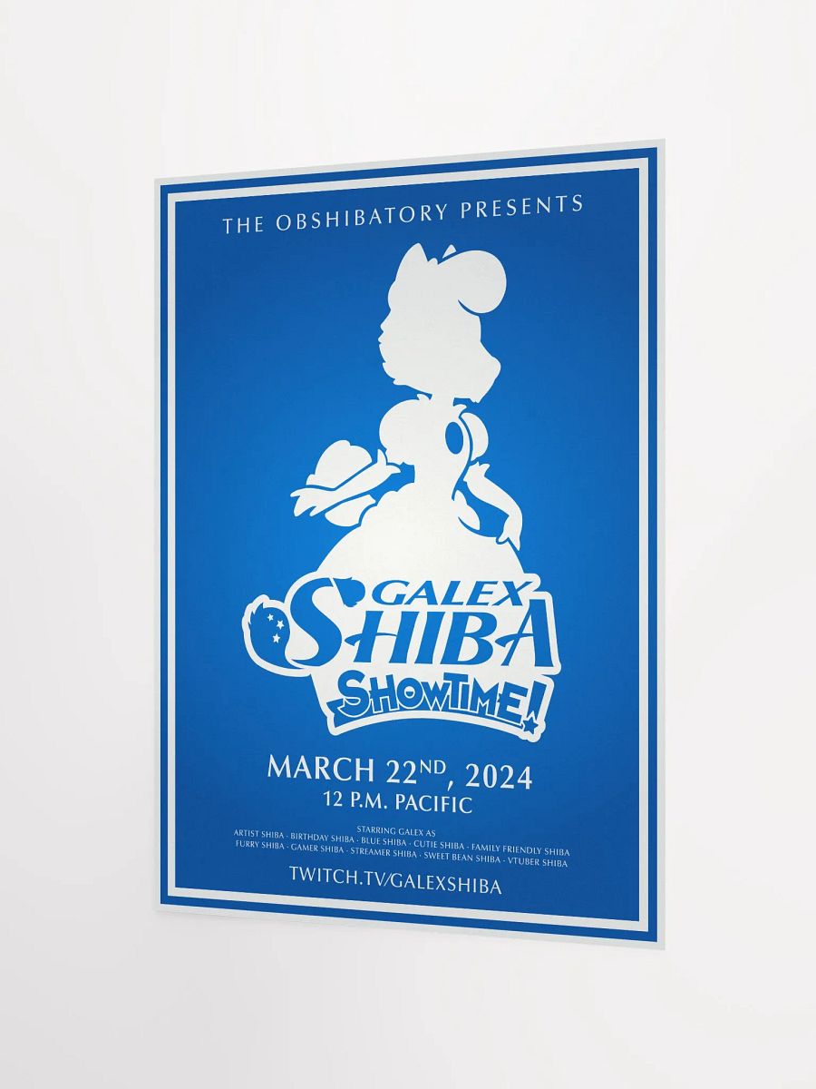 Galex Shiba Showtime Poster - Blue Unframed product image (2)