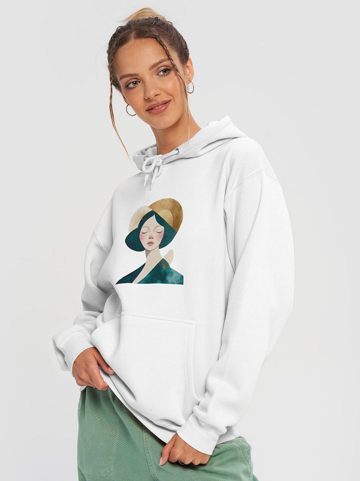 Golden Serenity Premium Hoodie - Abstract Female Portrait product image (1)