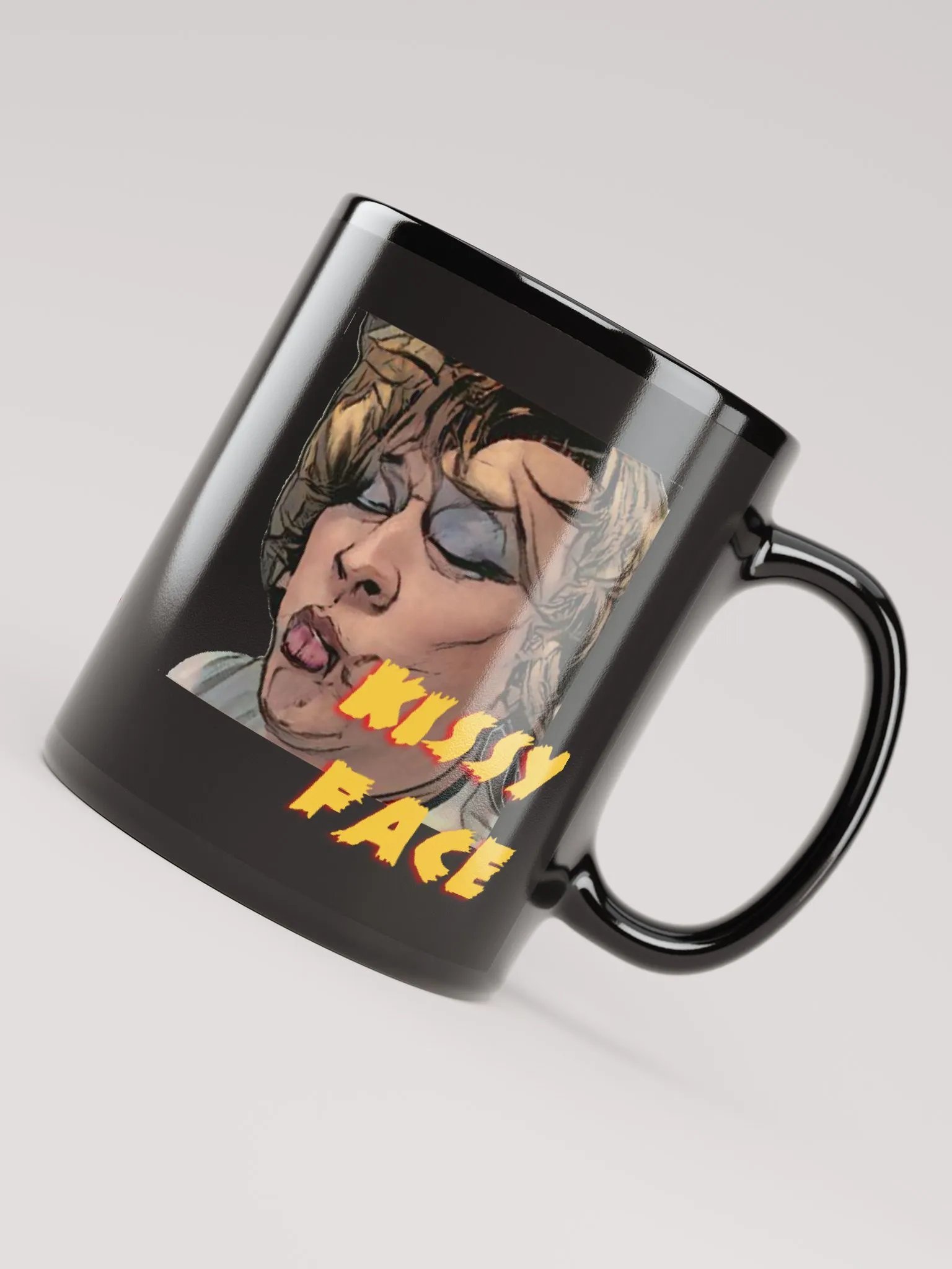 Kissy Face on a Black Mug product image (4)