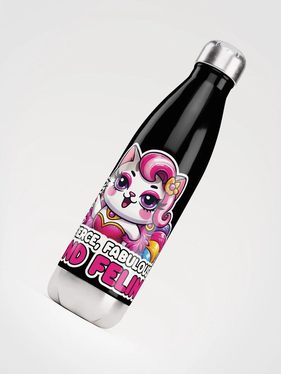 Fierce, Fabulous, and Feline Stainless Steel Water Bottle product image (4)