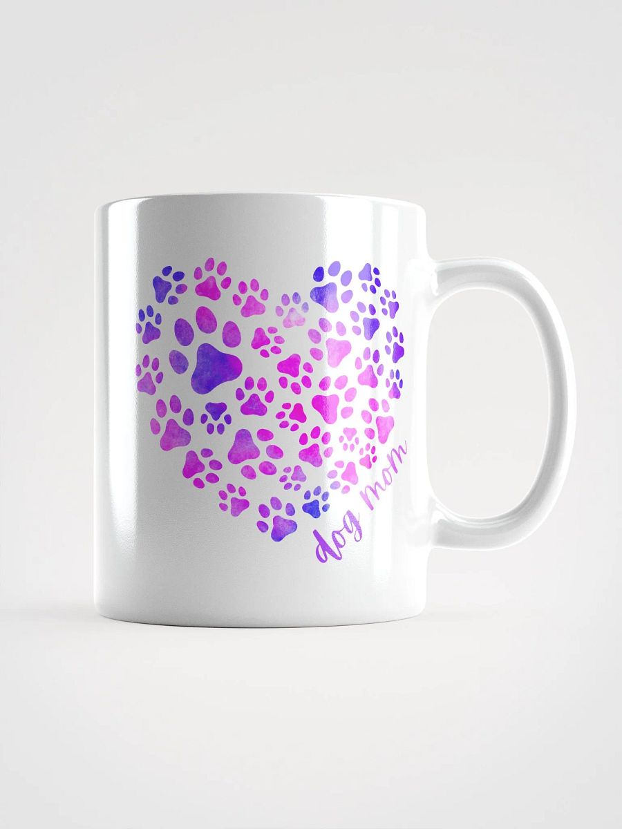 Dog Mom Cute Colorful Dog Paws Heart Coffee Mug (11oz, 15oz) product image (1)