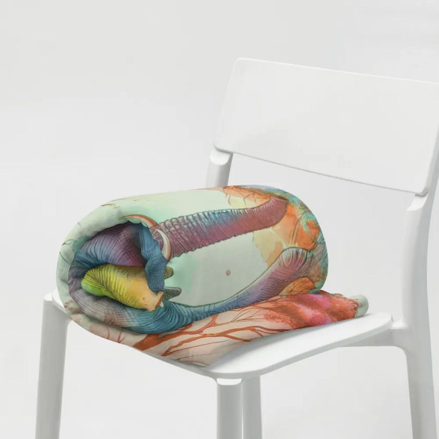 Elephant In The Wild Watercolor Throw Blanket product image (8)