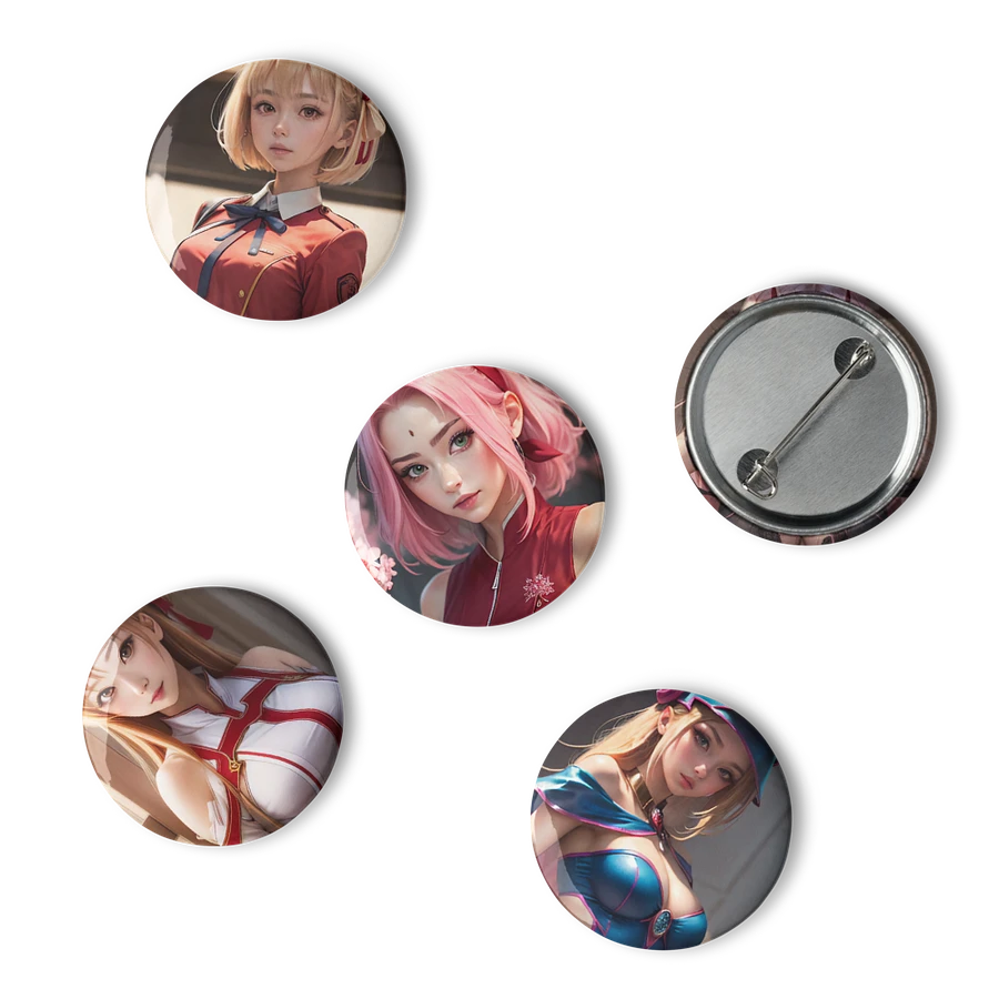 Anime Heroines Pin Button Set - Embrace the Essence of 5 Iconic Characters! product image (6)
