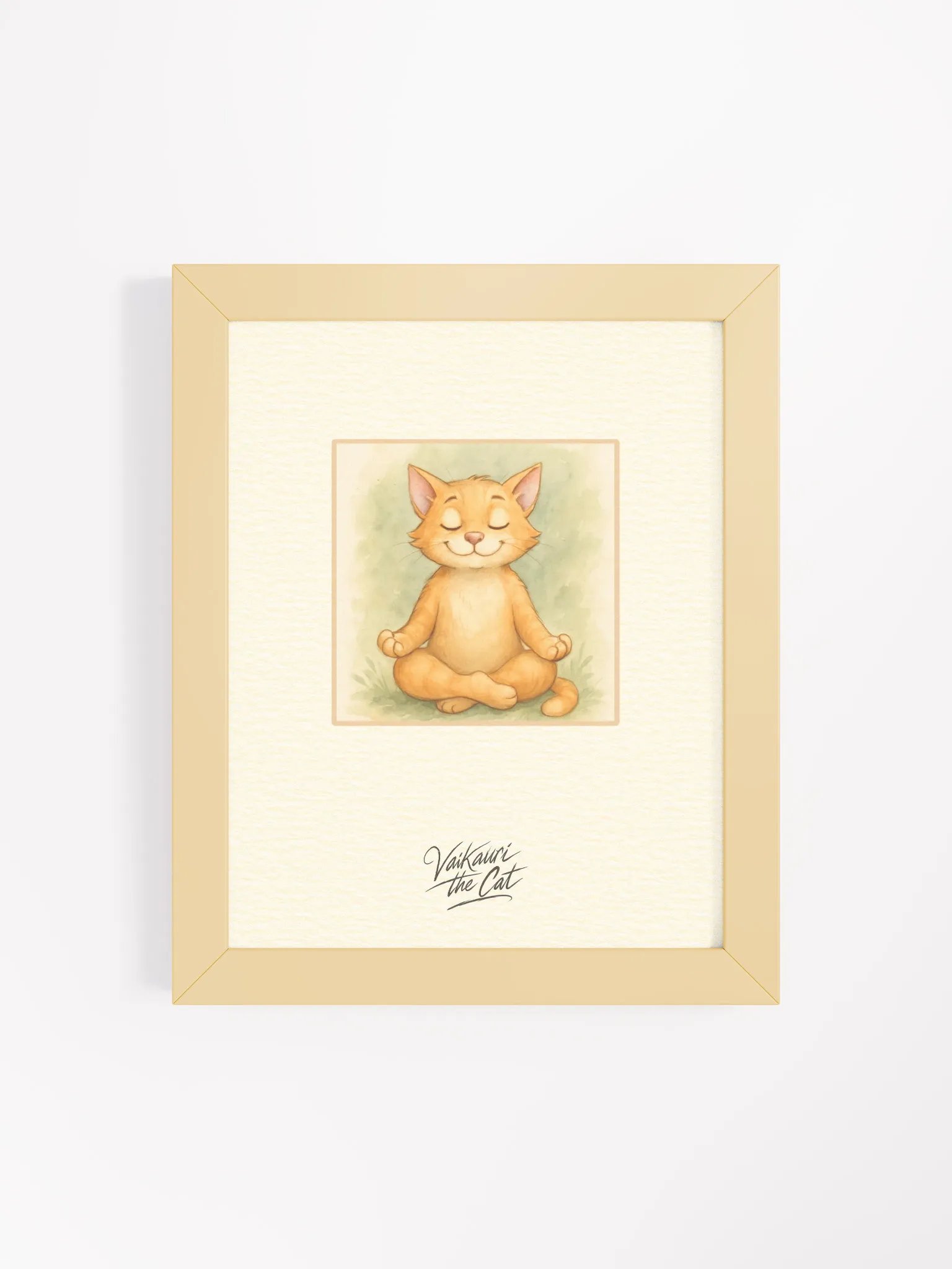 Vaikauri Cat Meditative Framed Artprint product image (7)