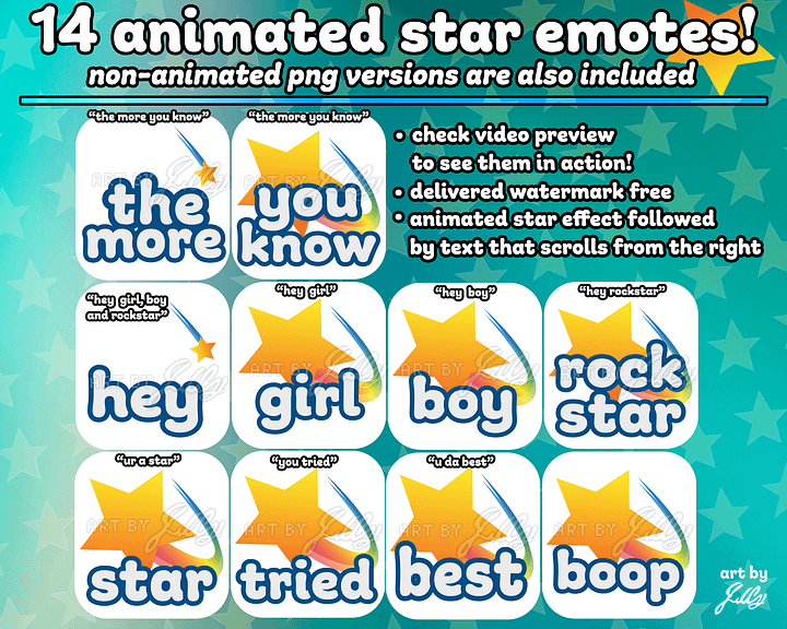 Animated Star Emotes - "The More You Know" product image (1)
