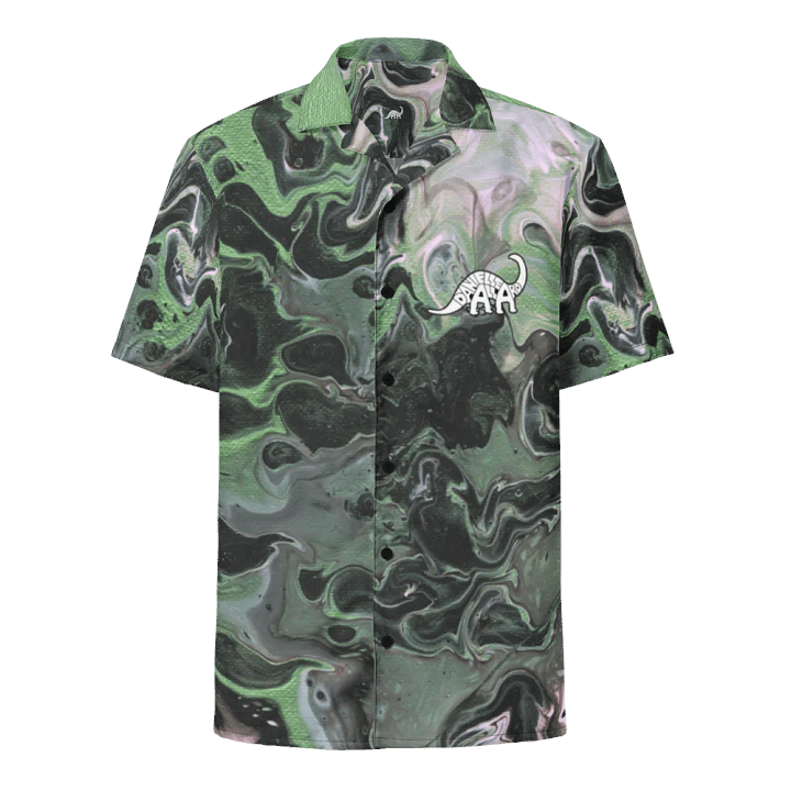 Metallic Green Fluid Acrylic Buttoned Shirt product image (1)