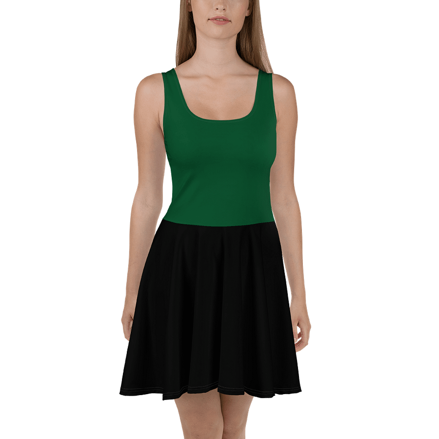 Midnight Veil Designs Green and Black Gothic Skater Dress - XS to 3XL product image (1)