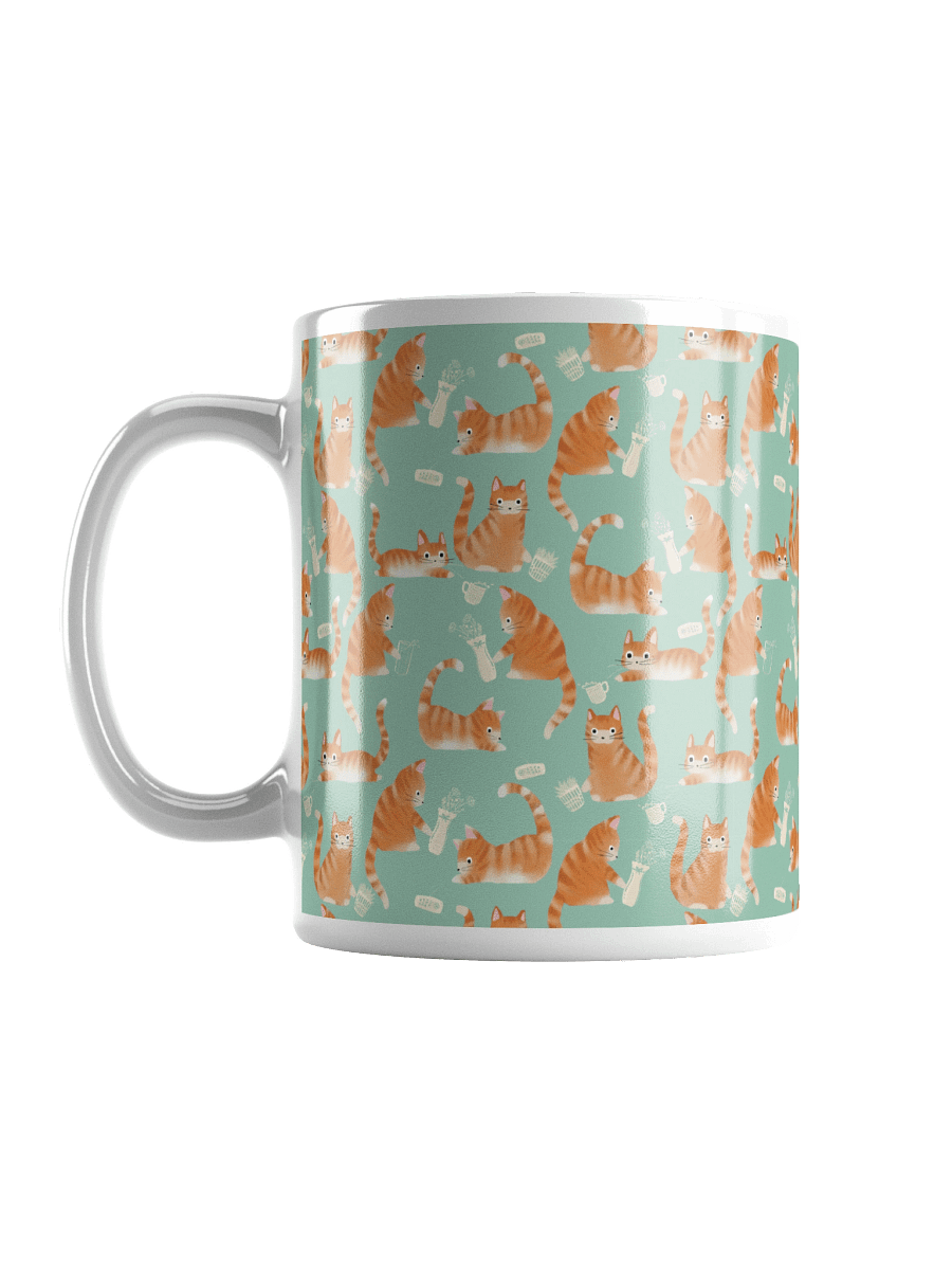 Bad Orange Tabby Cats Knocking Stuff Over Mug, Green product image (17)