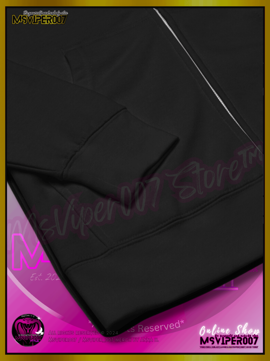 Hoodie [ Embroidered / DTG Design(s) ] - MsViper007's "Warrior Spirit-Plate Up!!!" - (flamingo / royal pink) Zip Up Hoodie By Anna H. product image (5)